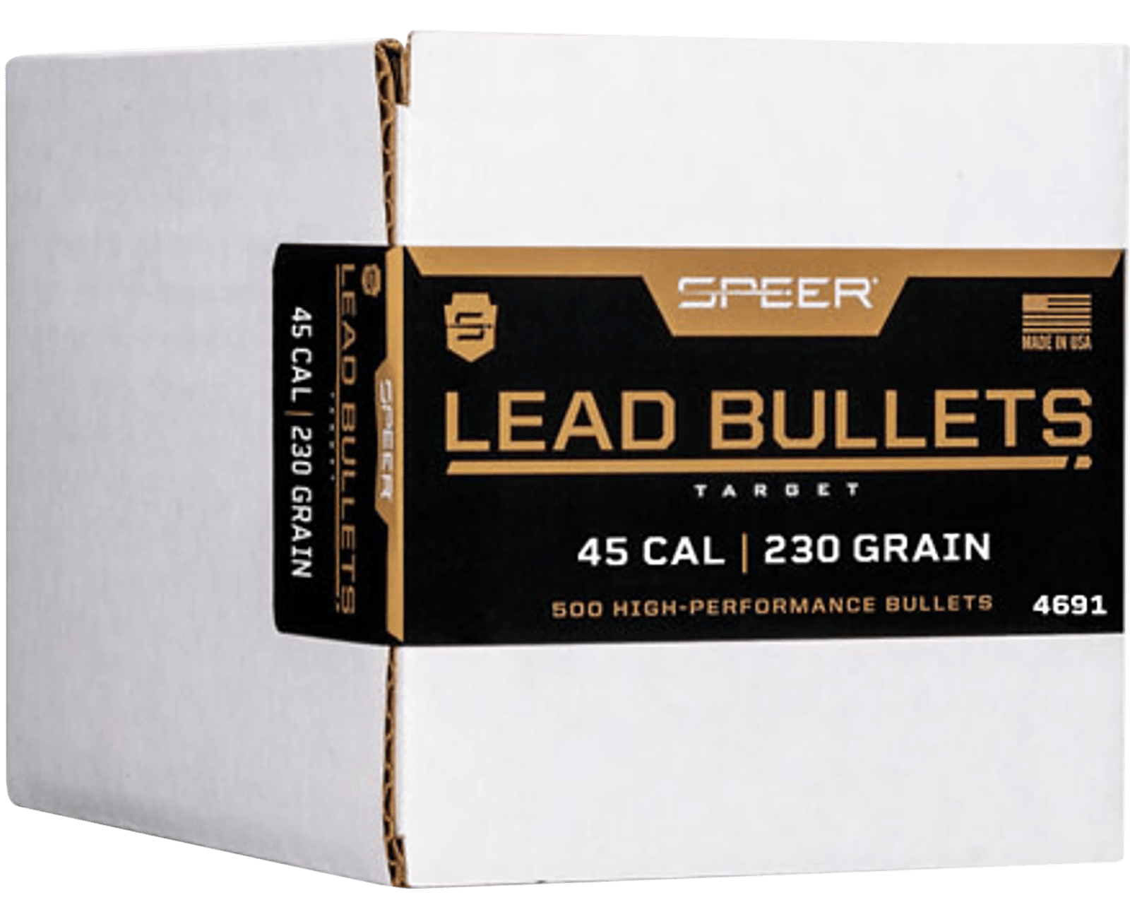 Speer 4691 Handgun  45Cal 230gr Lead Round Nose 500 Per Box/1 Case