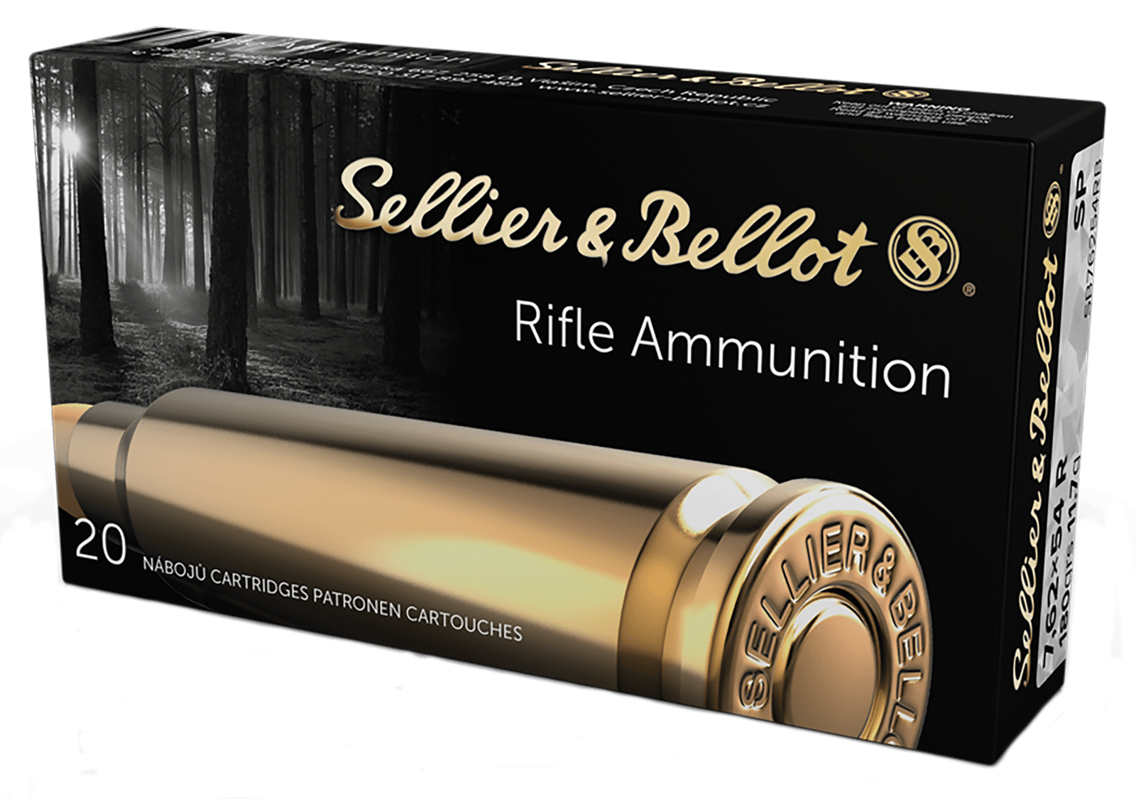 Sellier & Bellot SB76254RB Rifle  7.62x54mmR 180gr Soft Point 20 Per Box/20 Case