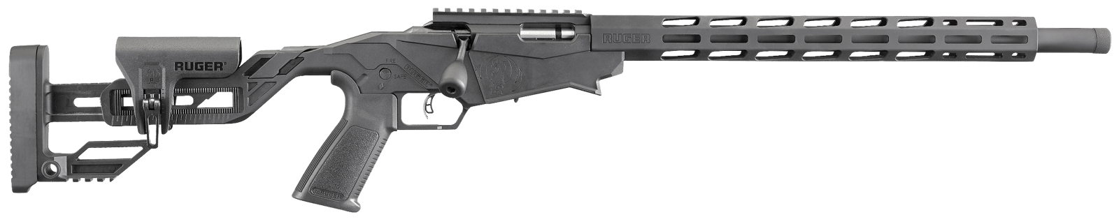 Ruger 8401 Precision Rimfire  Full Size 22 LR 10+1 18" Black Threaded Barrel, Black Hard Coat Anodized Aluminum Receiver w/ Picatinny Rail, 15" M-LOK Handguards, Black Synthetic Adj Quick-Fit Precisio