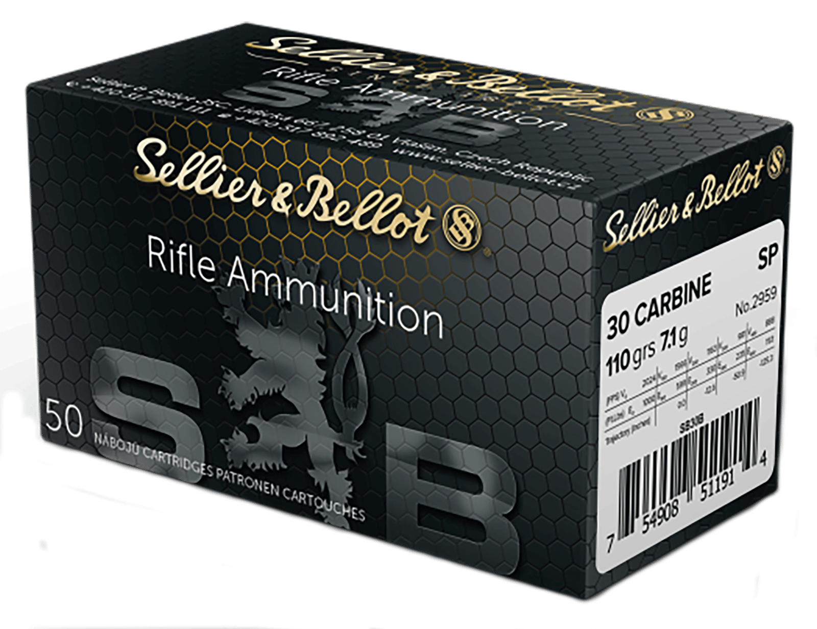 Sellier & Bellot SB30B Rifle  30Carbine 110gr Soft Point 50 Per Box/20 Case