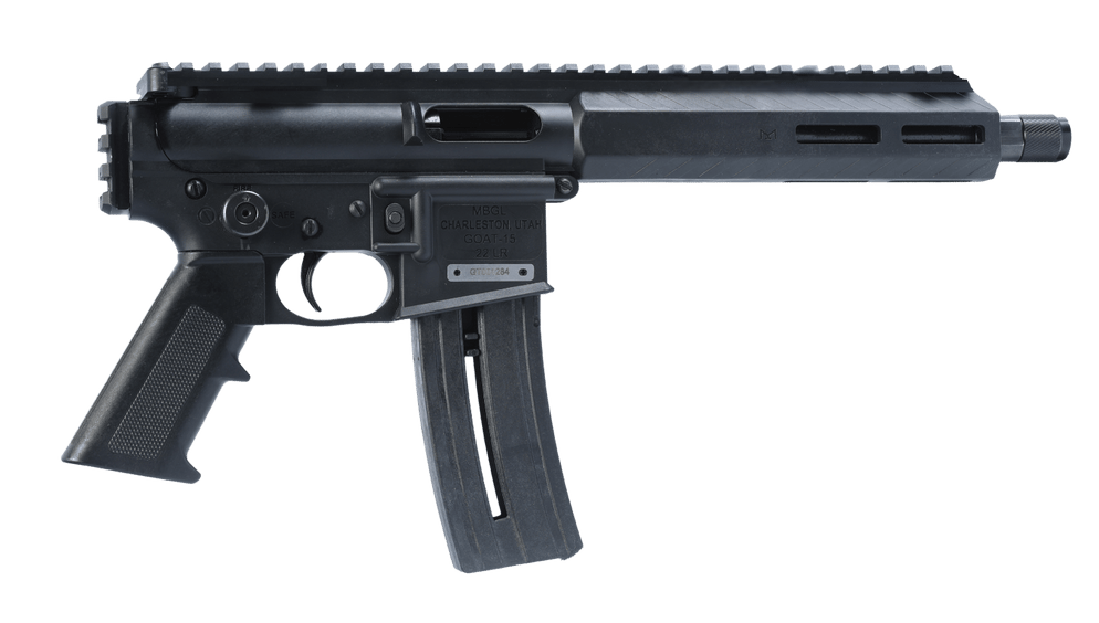 Mountain Bill Gun Lab MBGL-GOAT15-ATOM-1 Goat-15 Atom 22 LR 1 Shot 7.80" Black Oxide Threaded Barrel, Black Polymer Receiver w/Picatinny Rail, M-LOK Handguard, Black Polymer Grip