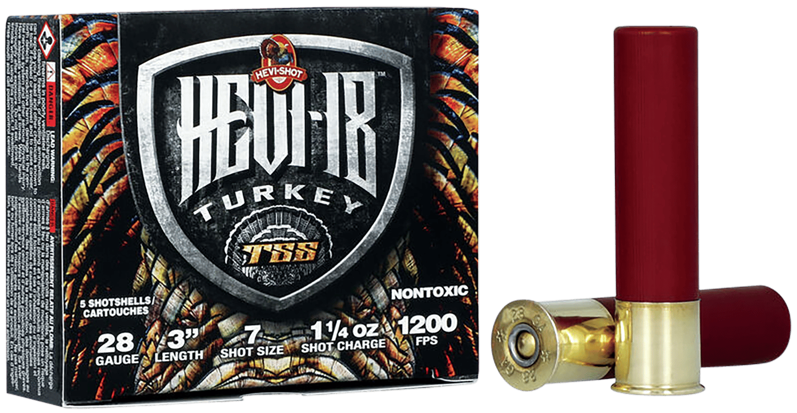 HEVI-Shot HS7287 HEVI-18 TSS Turkey 28Gauge 3" 1 1/4oz Tungsten 7Shot 5 Per Box/10 Case