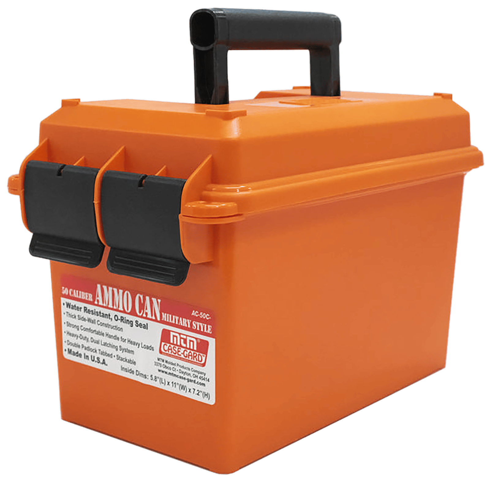MTM Case-Gard AC50C35 Ammo Can  50Cal Orange Polypropylene