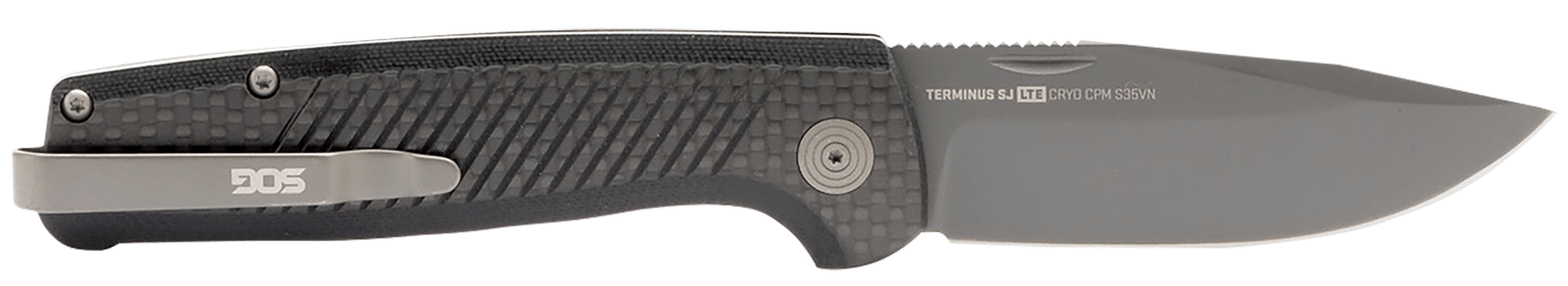 S.O.G SOGTM1006BX Terminus SJ LTE 2.90" Folding Plain Black TiNi S35VN SS Blade, Graphite Textured G10 Handle