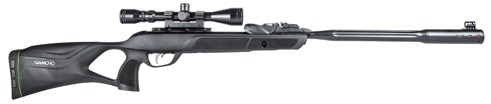 Gamo 611006335554 Swarm Fusion 10X Gen 3 Gas Piston 22 10rd Shot Black Black Fluted Steel Barrel Black Receiver Black All Weather Lightweight Thumbhole Stock Scope 3-9x40mm