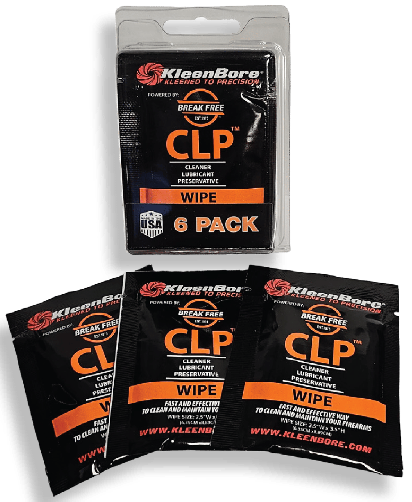 KleenBore KBBF6PK BreakFree CLP Wipes 6PK