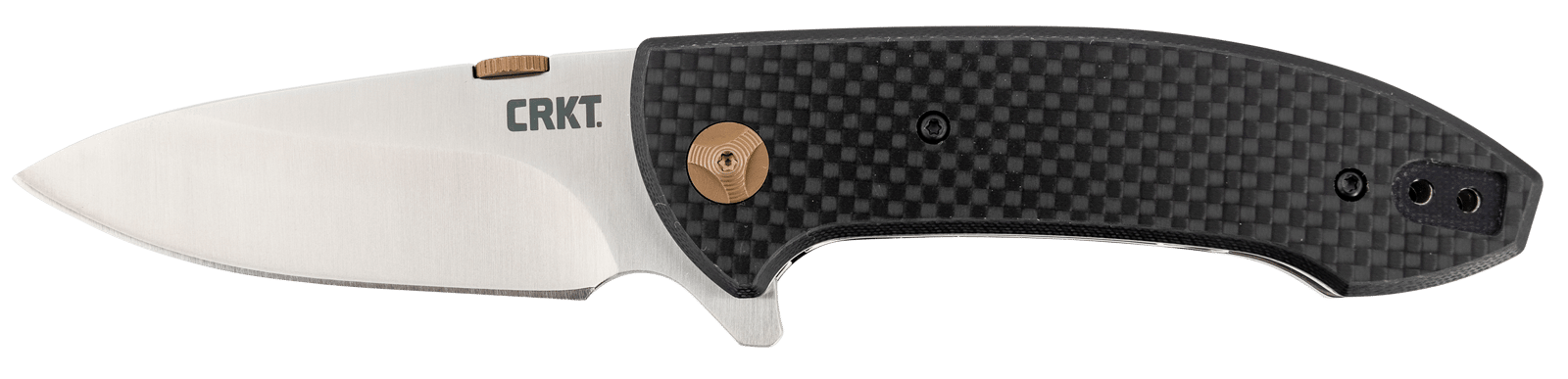 CRKT 4620 Avant  3.18" Folding Spear Point Plain Satin 8Cr14MoV SS Blade/ Black Carbon Fiber/G10 Handle Includes Pocket Clip