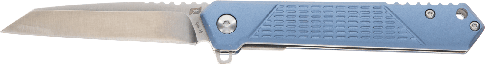 Schrade 1159320 Inert  EDC 3.25" Folding Wharncliffe Part Serrated Satin AUS-10A SS Blade, 4.25" Blue Aluminum Handle