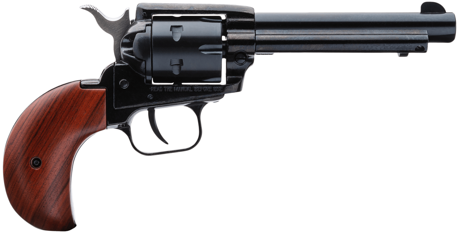Heritage Mfg RR22MB4BH Rough Rider 22 LR/22 WMR 6 Shot, 4.75" Steel Black Barrel, Cylinder & Black Zinc Alloy Frame, Cocobolo Bird Head Grip, Hammer/Thumb Safety, Exposed Hammer