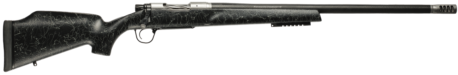 Christensen Arms 8011000300 Traverse  6.5 Creedmoor 4+1 24" Threaded Barrel, Natural Stainless, Black with Gray Webbing Stock