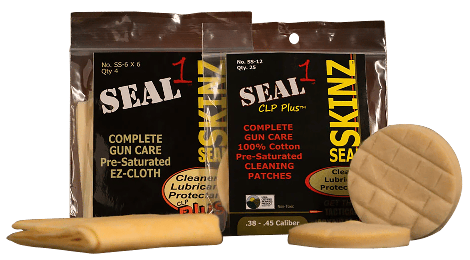 Seal 1 SS-12 Seal SKINZ Cleaning Patches/Cloths 270-30 Cal 1.75" Cotton