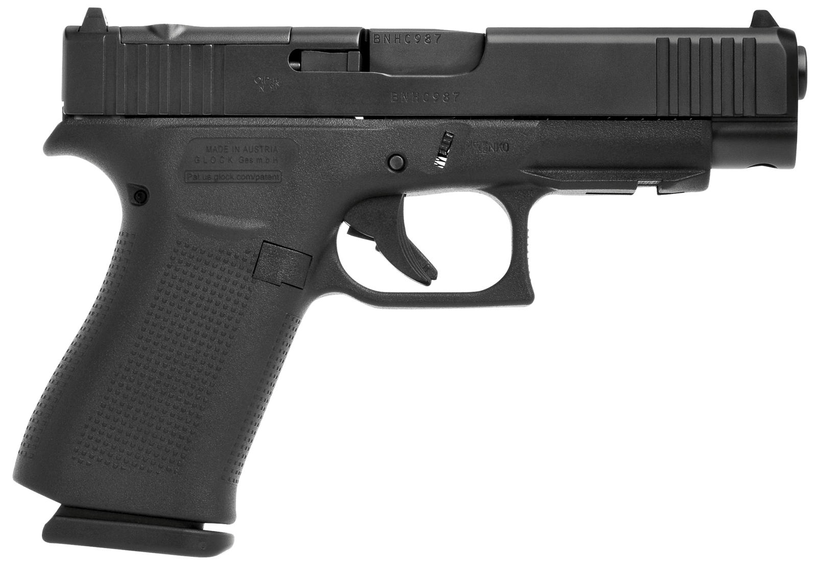 Glock PA4850201FRMOS G48 Gen5 MOS Sim Compact 9mm Luger 10+1 4.17" Black GMB Barrel, Black nDLC MOS Cut/Serrated Slide, Black Polymer Frame w/Beavertail, Black Textured Polymer Grips