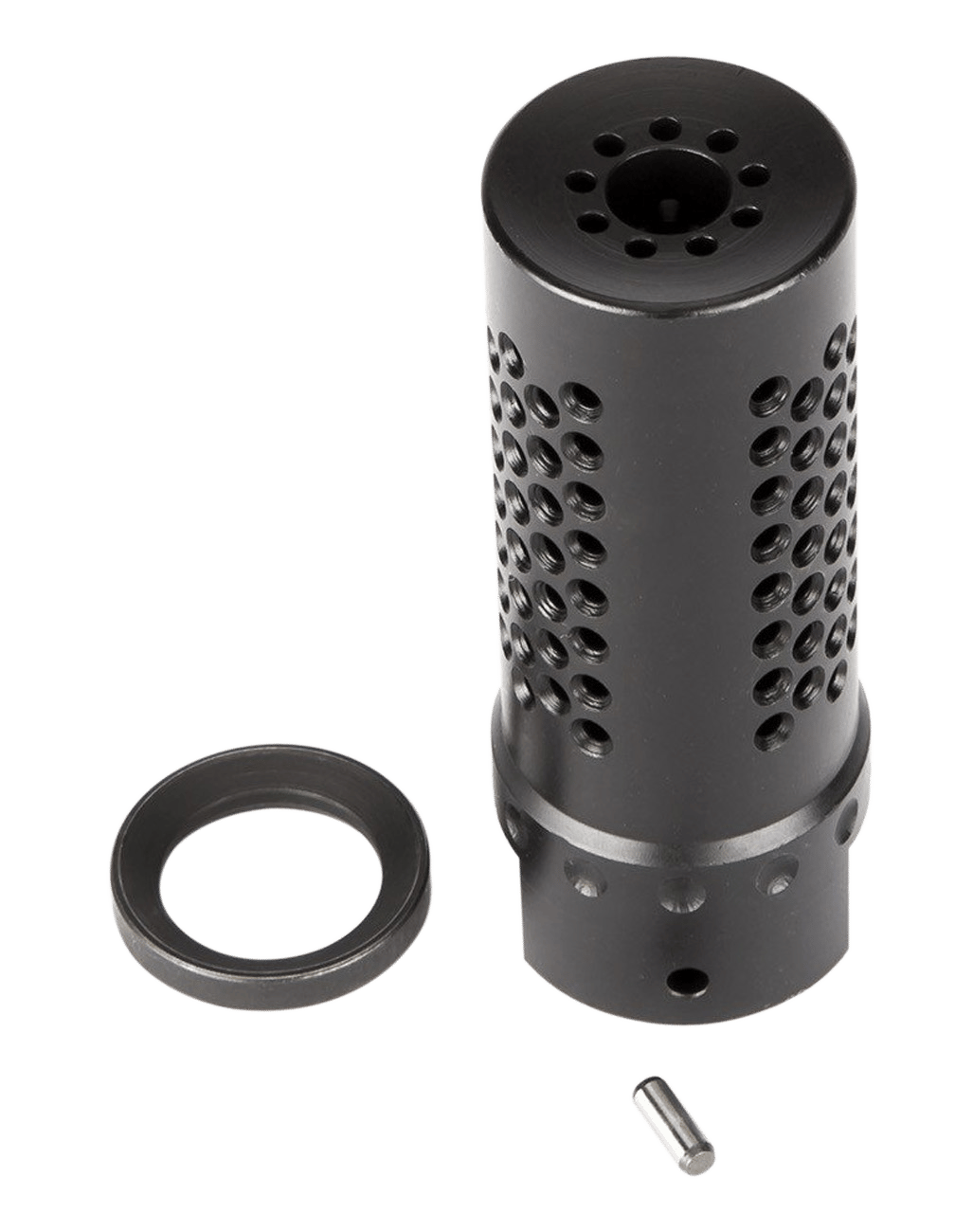 Spikes Tactical SBV1017 Dynacomp Extreme Muzzle Brake Black Nitride 416R Stainless Steel with 1/2"-28 tpi Threads & 2.25" OAL for 5.56x45mm NATO