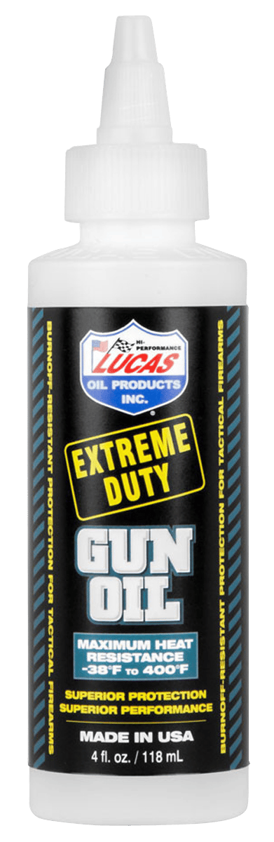 Lucas Oil 10877 Extreme Duty Gun Oil Against Heat, Friction, Wear 4 oz Squeeze Bottle