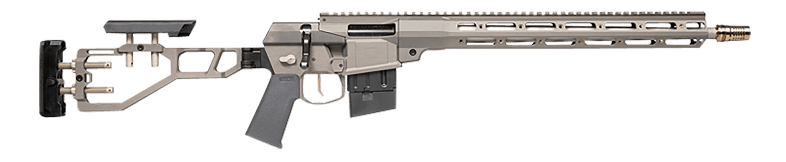 Q LLC MINIFIX55616INGRAY Mini Fix  5.56x45mm NATO 16" Tapered Barrel, Gray, Fully Adjustable Folding Stock, Magpul K Grip, 15" Q-Sert Handgaurd, AR/M4 Style Mag, Cherry Bomb Brake, Ambi Controls