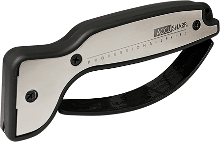 AccuSharp 040C Pro Sharpener Fixed Diamond Tungsten Carbide Sharpener Black/Silver Aluminum/Overmolded Rubber