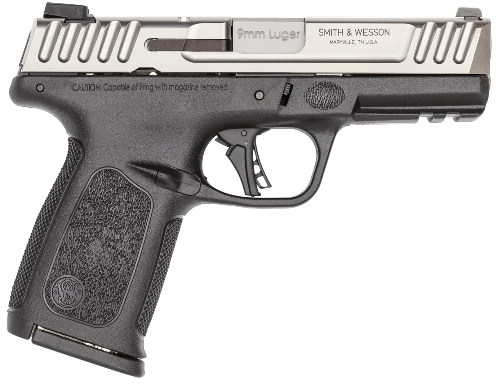 Smith & Wesson 13931 SD9 2.0  Compact Frame 9mm Luger 16+1, 4" Stainless Steel Barrel, Satin Stainless Steel Serrated Slide, Black Polymer Frame w/Picatinny Rail, Black Textured Polymer Grip