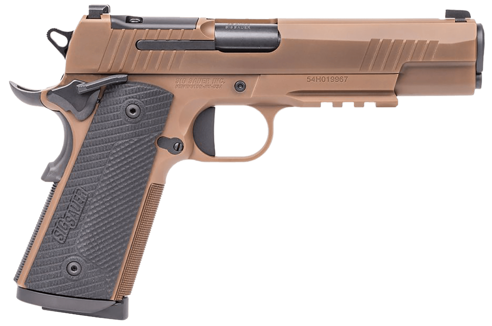 Sig Sauer 1911XR45CXR3 1911-X  Full Size Frame 45 ACP 8+1 5" Black DLC Carbon Steel Barrel, Coyote PVD Optic Cut/Serrated Stainless Steel Slide & Frame w/Beavertail & Picatinny Rail, Black G10 Grip