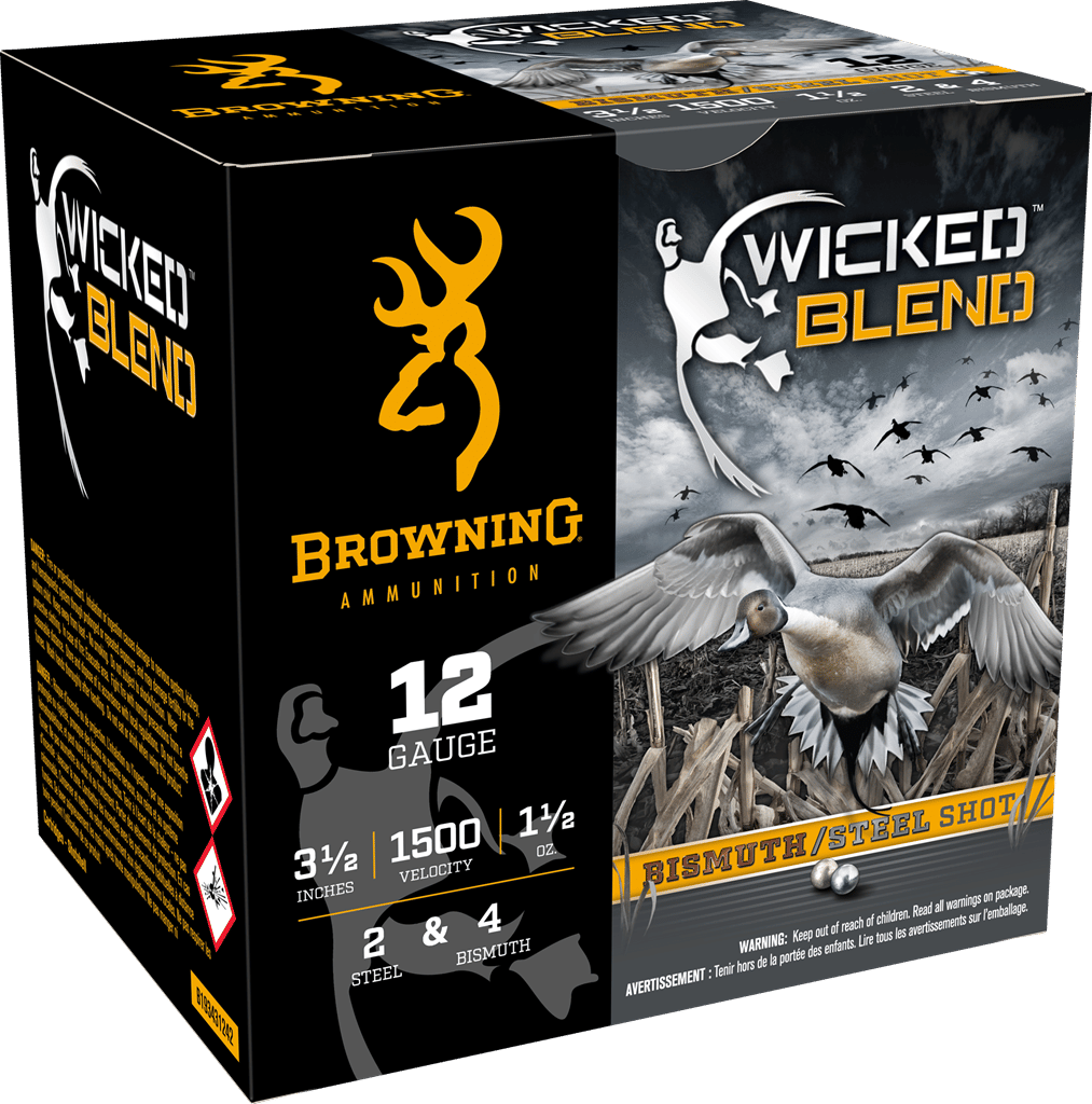 Browning Ammo B193431242 Wicked Blend  12Gauge 3.50" 1 1/2oz 2/4BI Shot 25 Per Box/10 Case