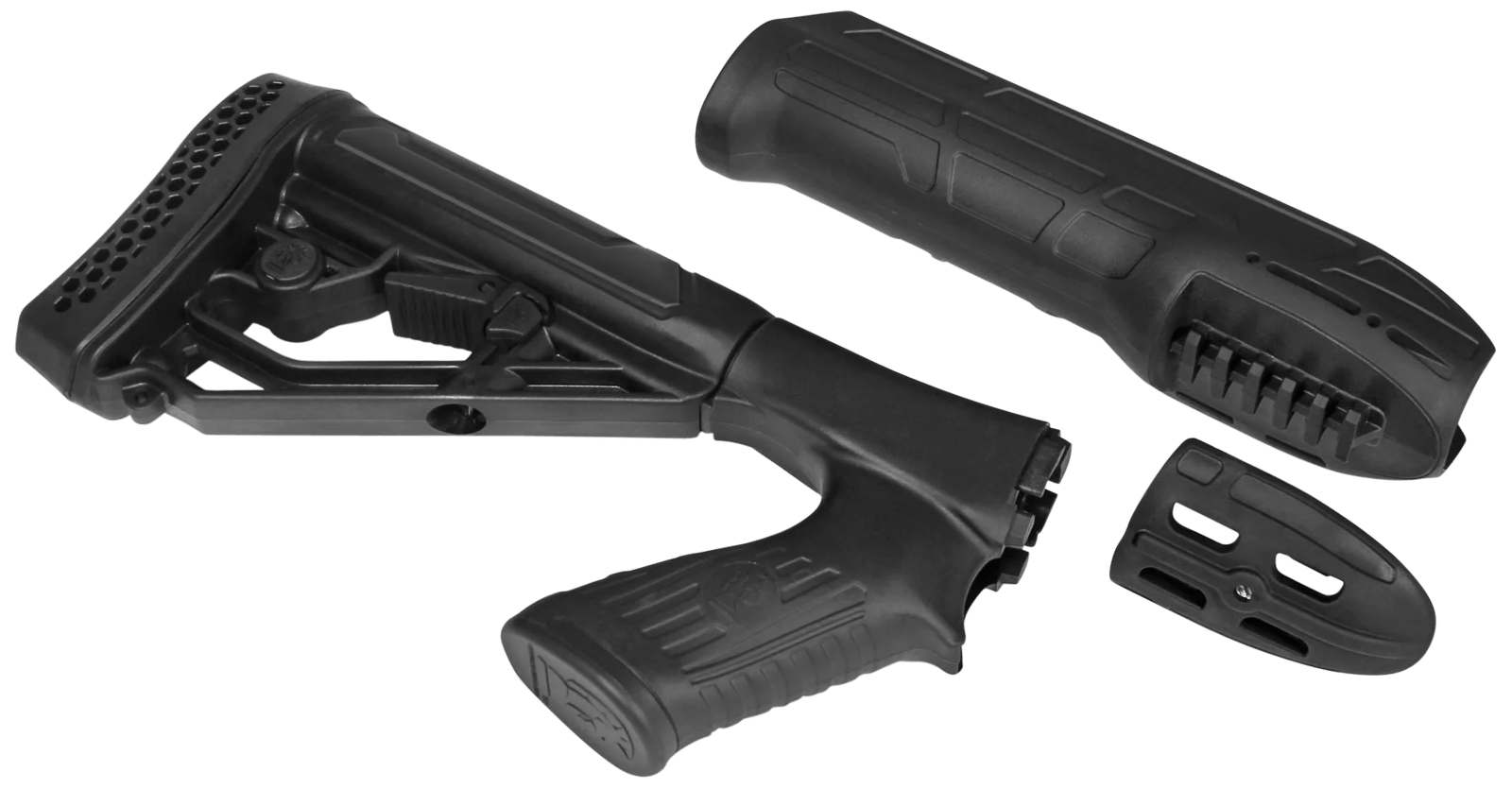 ADAPTIVE TACTICAL AT02000 EX Performance Stock & Forend Black Synthetic, Fits Remington 870 12 Gauge