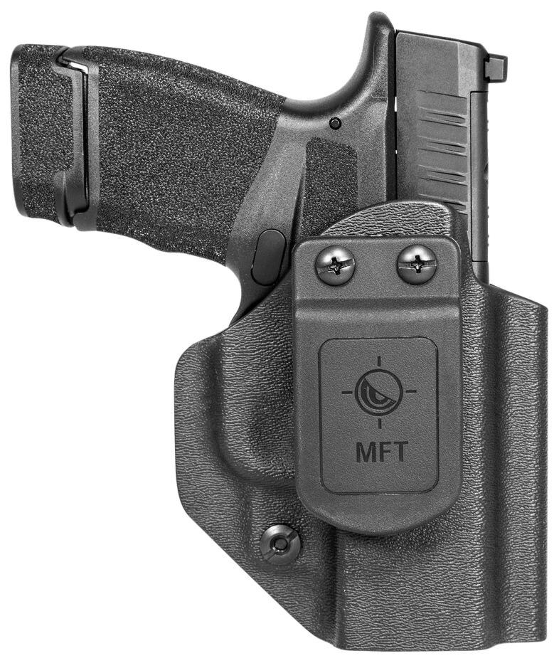 Mission First Tactical HSFHCAIWBABL Appendix Holster IWB/OWB Black Polymer Belt Clip Fits Springfield Hellcat Micro-Compact OSP 9 Ambidextrous