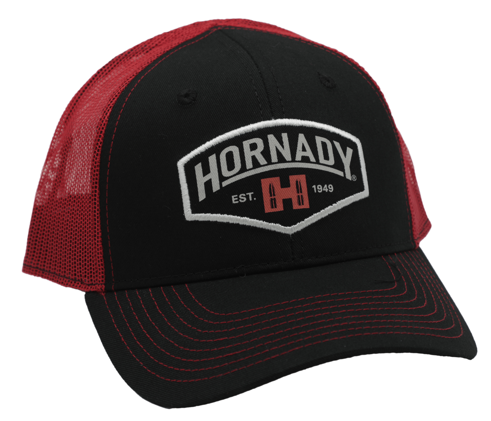 Hornady 99214 Established Mesh Cap Black Red Structured