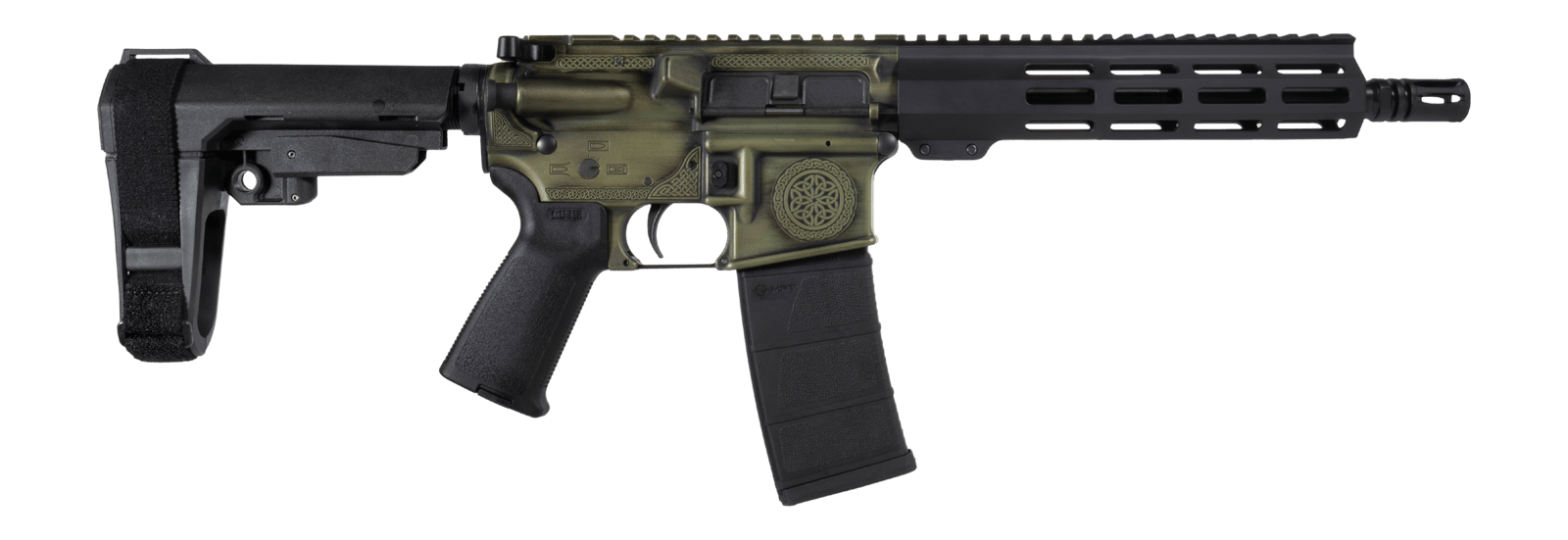 Shark Coast Tactical SCC07350CELT-P Celtic 5.56 NATO 30+1 10.50" Black Nitride Threaded Barrel, Aluminum Receiver w/Picatinny Rail, M-LOK Handguard, Polymer Magpul MOE Grip, Right Hand