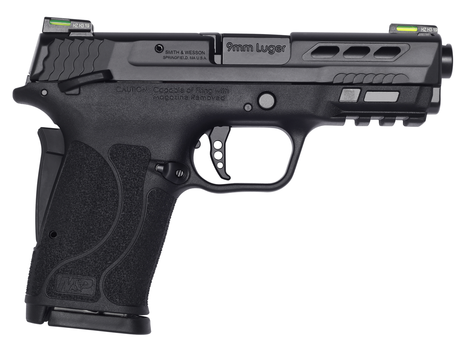 Smith & Wesson 13223 Performance Center M&P Shield EZ M2.0 9mm Luger 3.83" 8+1 Matte Black Black Armornite Stainless Steel Ported Slide Black Polymer Grip