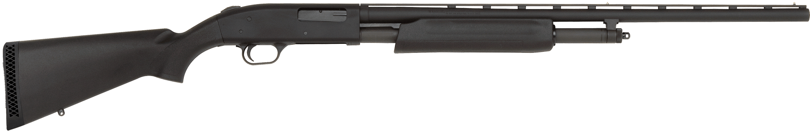 Mossberg 56436 500 All Purpose Full Size 20 Gauge Pump 3" 5+1 26" Matte Blued Vent Rib Barrel, Matte Blued Integral Scope Mount Steel Receiver, Fixed Black Synthetic Stock, Right Hand, Accu-Set Chokes