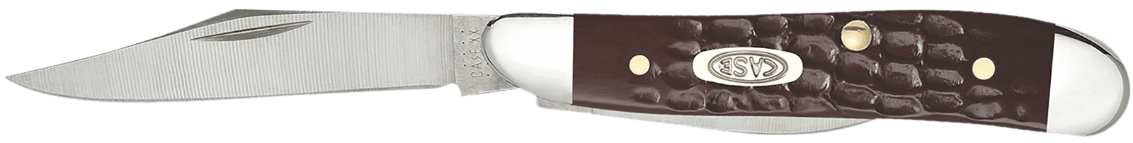 Case 00046 Peanut  2.10"/1.53" Folding Clip/Pen Plain As-Ground Tru-Sharp SS Blade/Brown Jigged Synthetic Handle