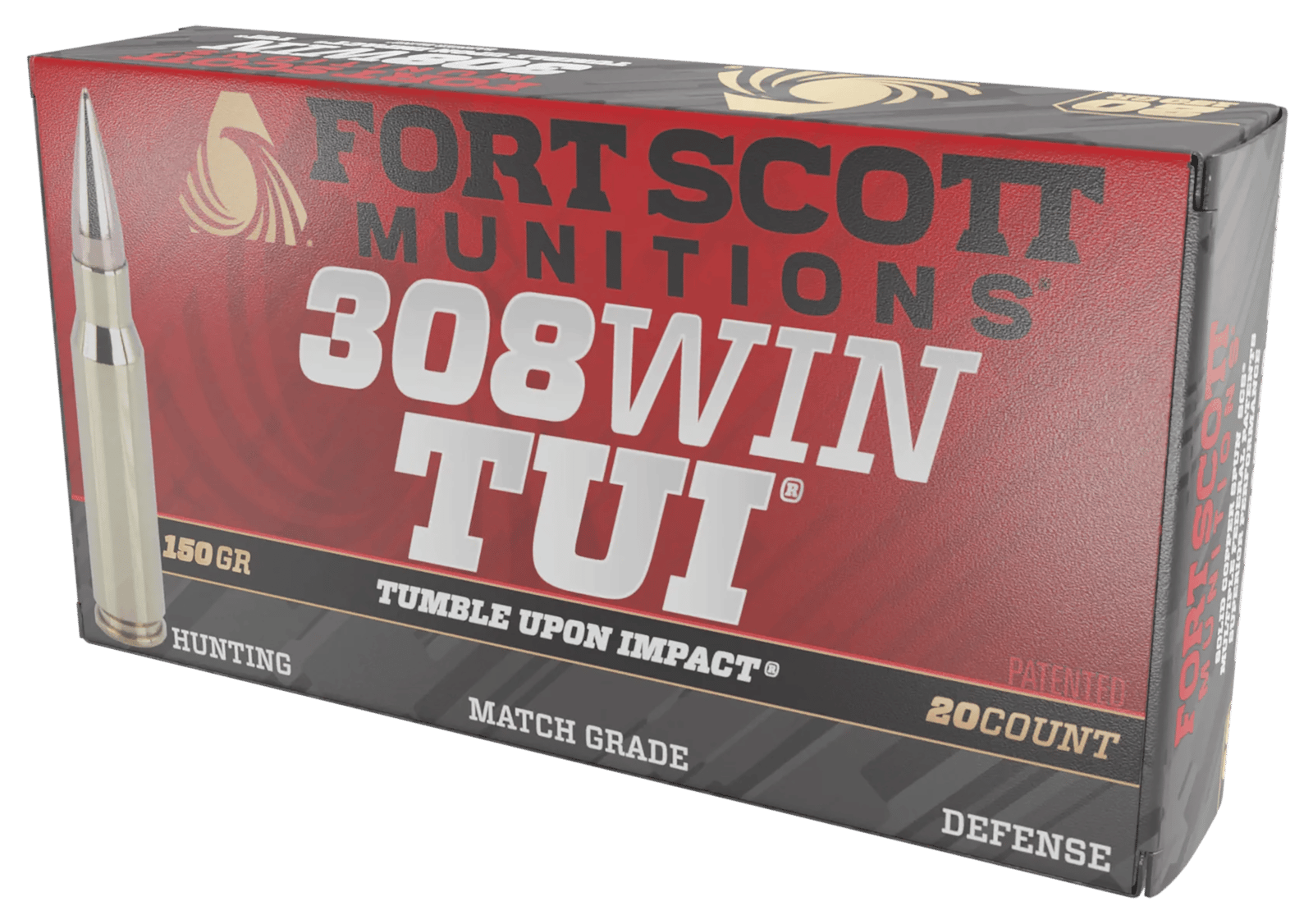 Fort Scott Munitions 308150SCV2 Tumble Upon Impact (TUI) Rifle 308Win 150gr Solid Copper Spun 20 Per Box/10 Case