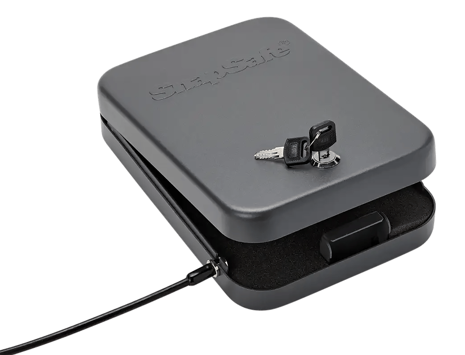 SnapSafe 75210 Lock Box  XL Key Entry Black Steel Holds 1 Handgun 10" W x 7" H x 2" D