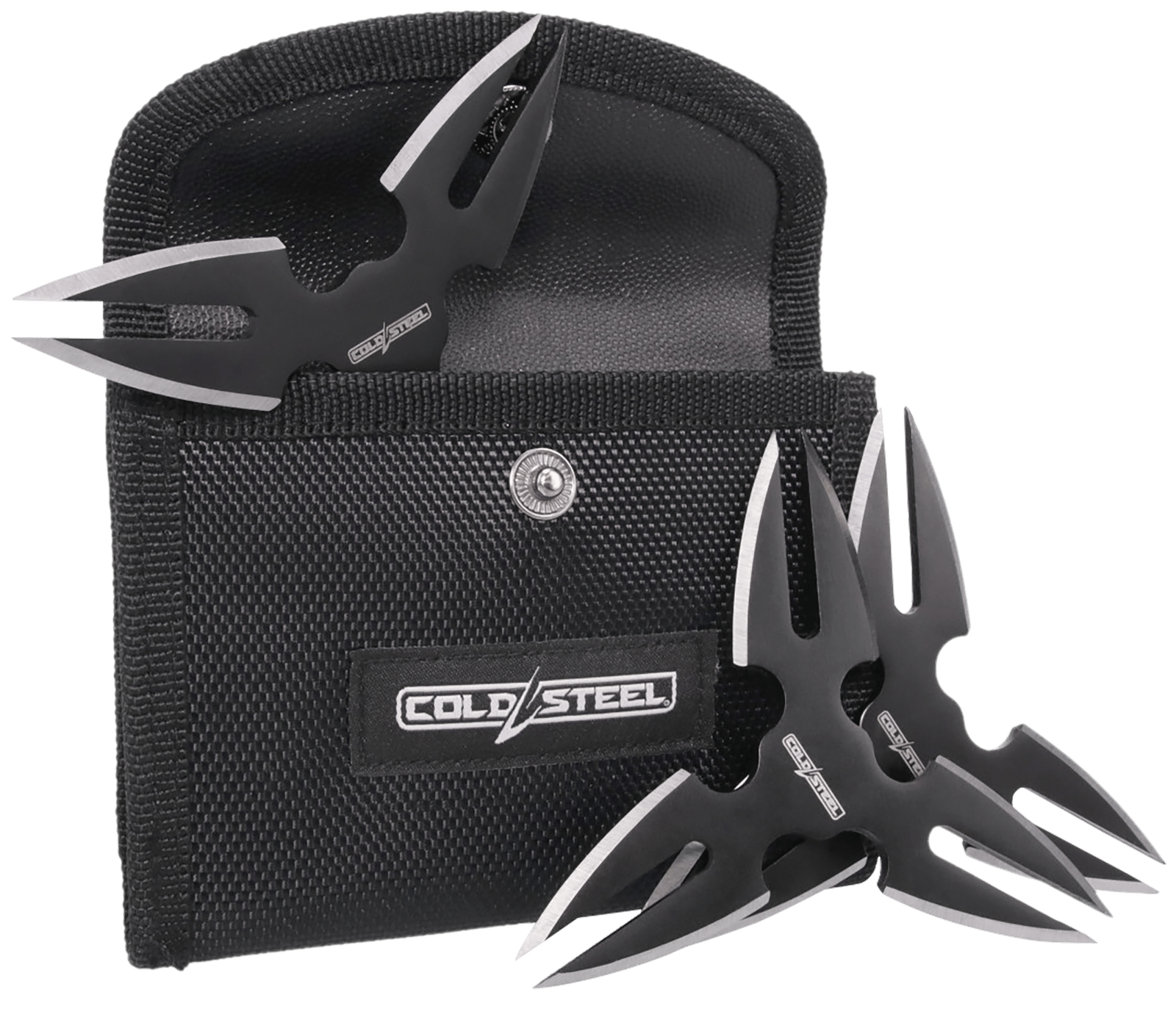 Cold Steel CSTH15STR3PK Throwing Stars  Three 1.50" Black Oxide 420 Stainless Steel Blades Includes Sheath