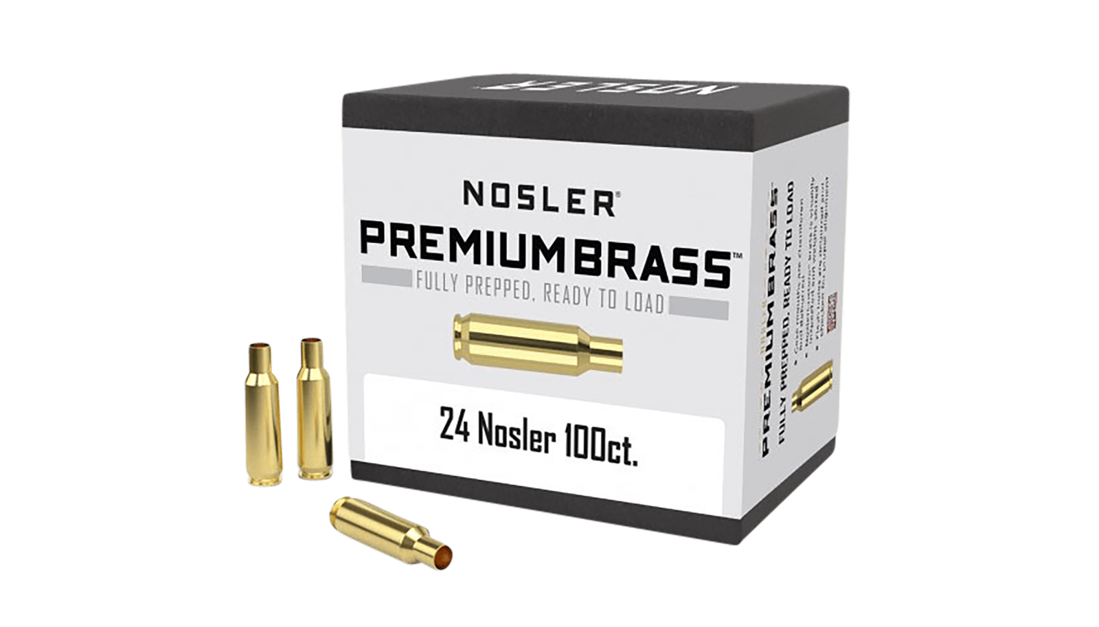 Nosler 10085 Premium Brass Unprimed Cases 24Nosler Rifle Brass 100/Box