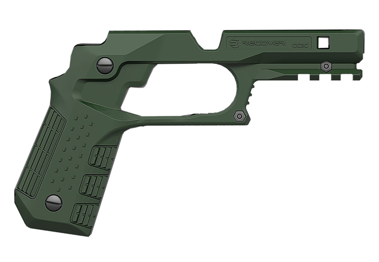Recover Tactical CC3C-03 Grip & Rail System  Green Polymer Picatinny for Compact 1911