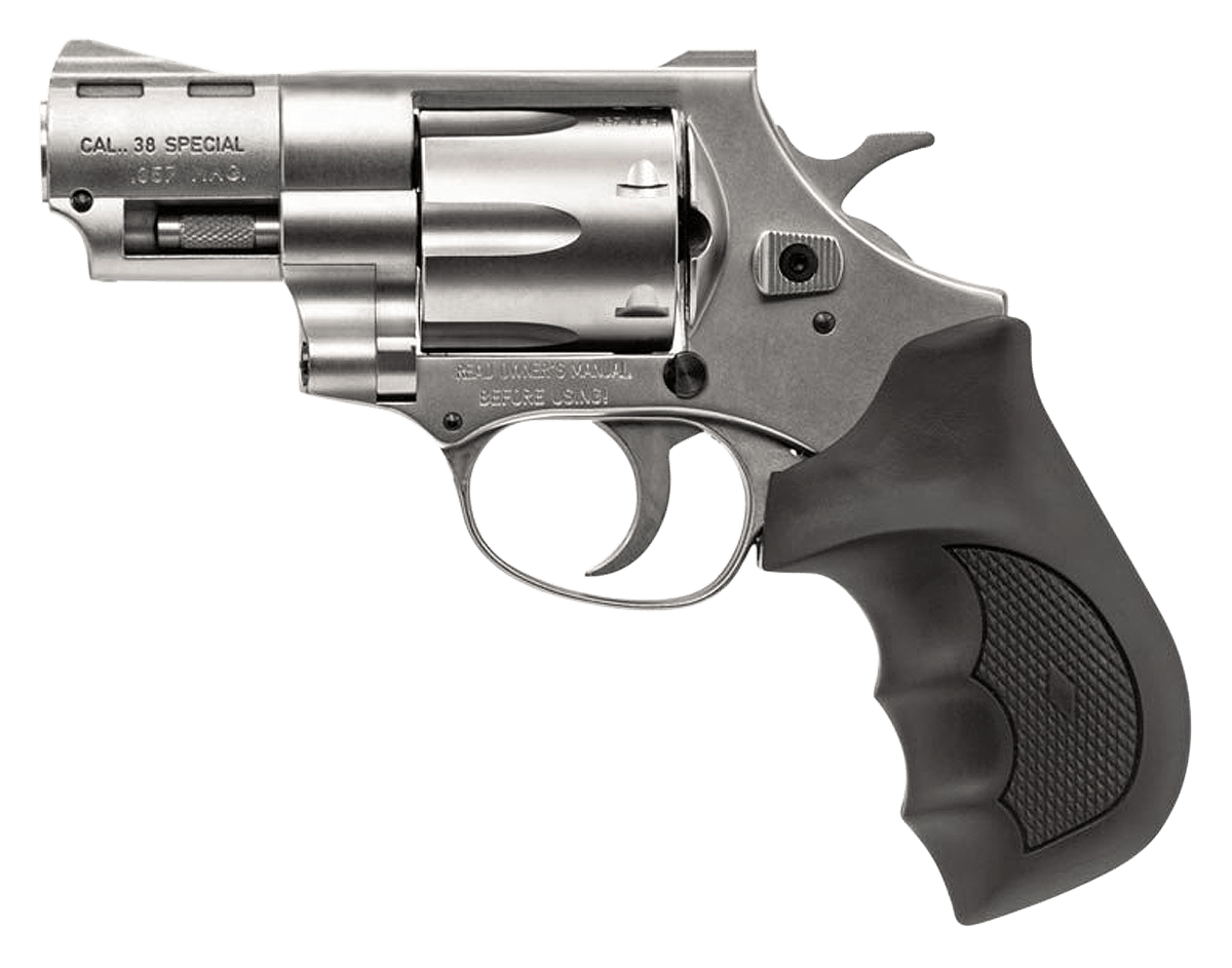 Weihrauch Guns 770127 Windicator  357 Mag 6rd Shot 2" Nickel Steel Barrel & Cylinder w/Aluminum Frame Black Rubber Grip