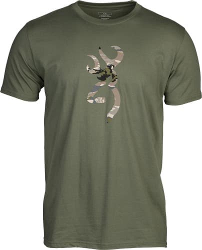 BROWNING SS T-SHIRT CAMO BUCKMARK GREEN/OVIX LARGE