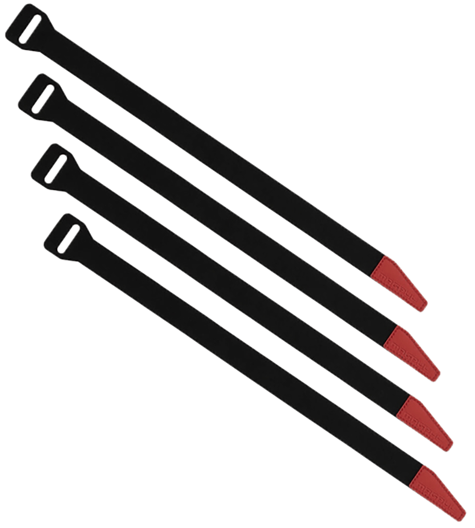 Magpul MAG1442BLK DAKA Gear Straps Black/Red 12" Long 4 Pack