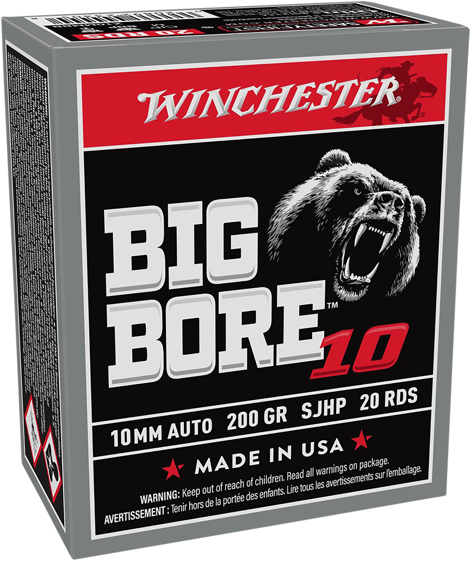 Winchester Ammo X10MMBB Big Bore  10mmAuto 200gr Semi Jacketed Hollow Point 20 Per Box/10 Case