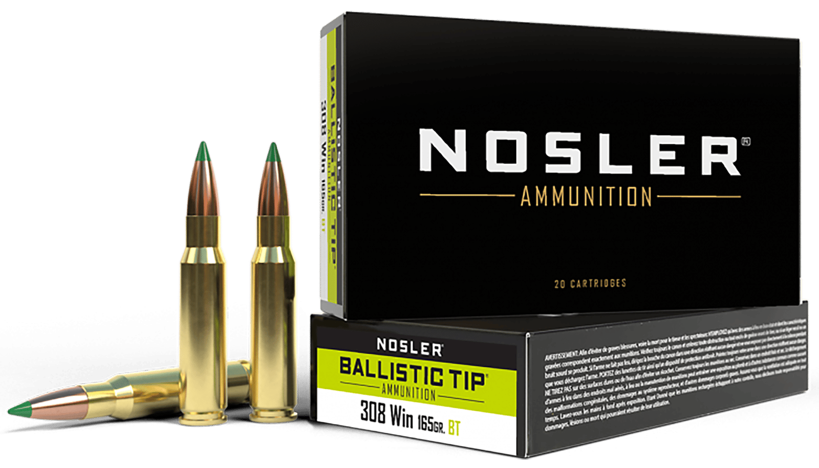 Nosler 40063 Ballistic Tip  308Win 165gr Spitzer Ballistic Tip 20 Per Box/10 Case