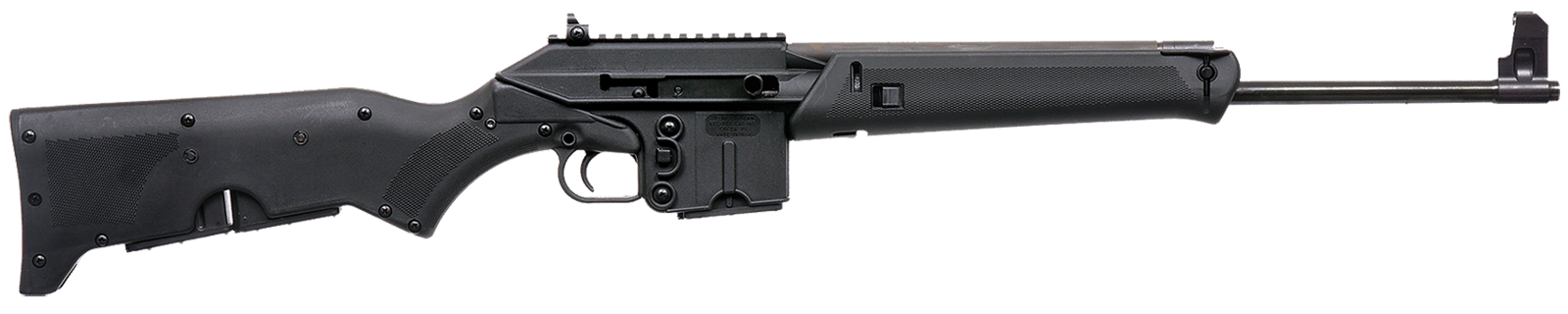 Kel-Tec SU16BLK SU-16 Sport Utility 5.56x45mm NATO Caliber with 18.50" Barrel, 10+1 Capacity, Black Metal Finish, Black Fixed Storage Compartment Stock Right Hand