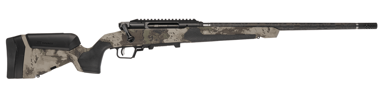 Savage Arms 32844 Impulse UltraLite Pro Full Size 6.5 PRC 3+1 20" Carbon Fiber Barrel, Carbon Steel Drilled & Tapped Receiver, Savage Woodland Camo AccuStock w/AccuFit V2 Synthetic Stock