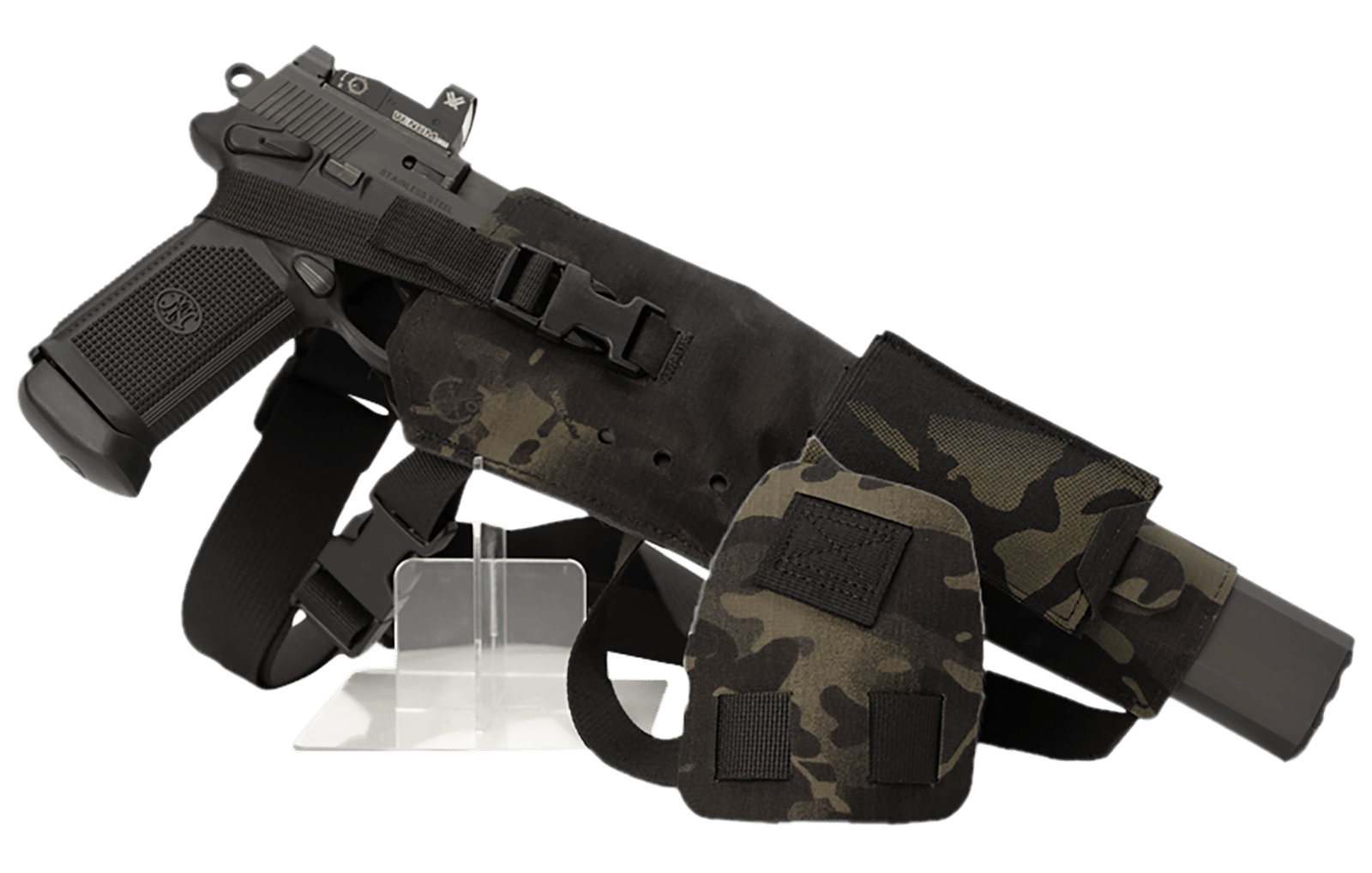 Cole-tac VWX110 Varmint Wrangler XL Pistol Holder Chest MultiCam Black Left Hand