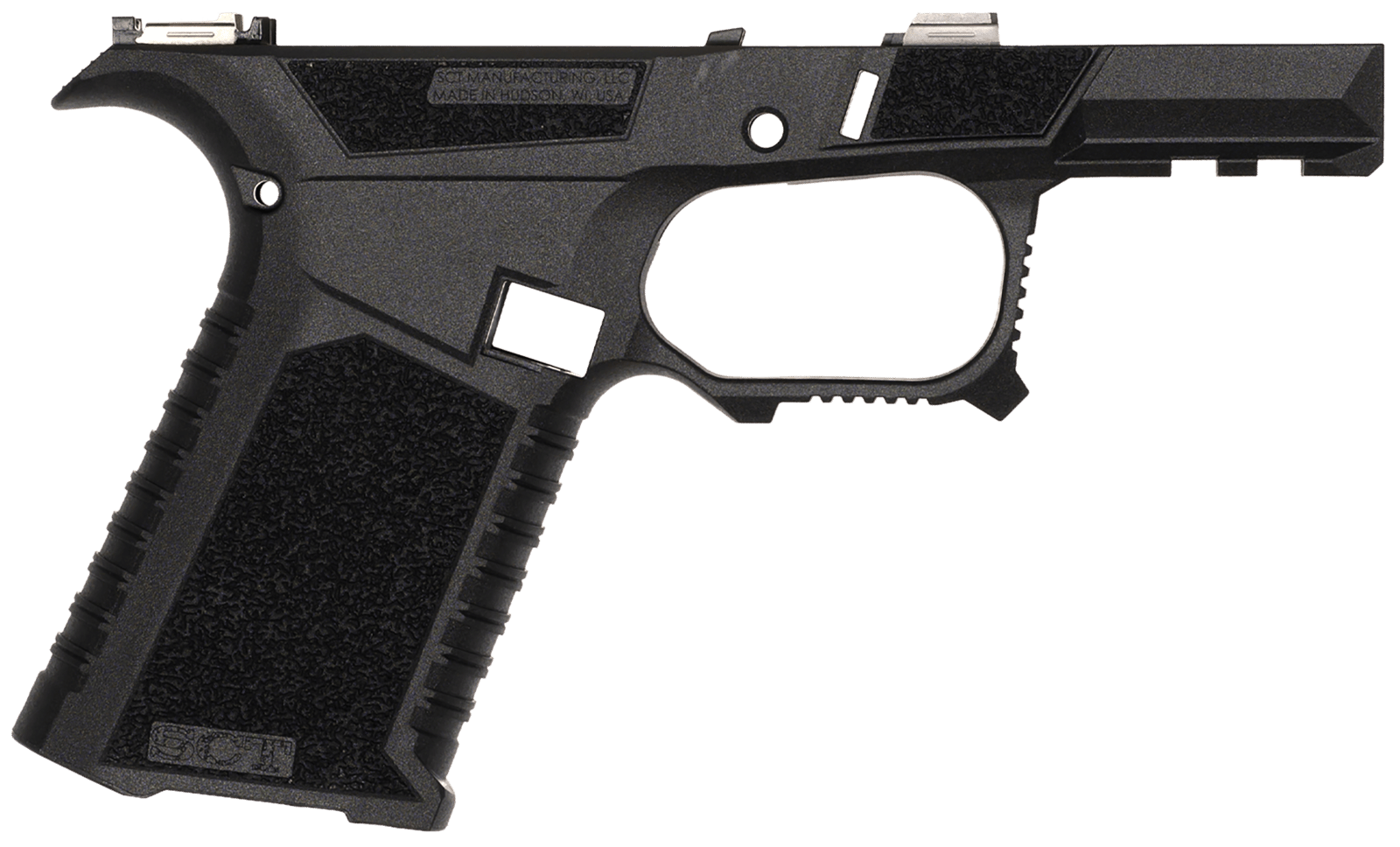Sct Manufacturing 225020100 Sub Compact  Compatible w/ Glock 43X/48 Black Stainless Steel Frame/ Aggressive Texture Grip Includes Locking Block