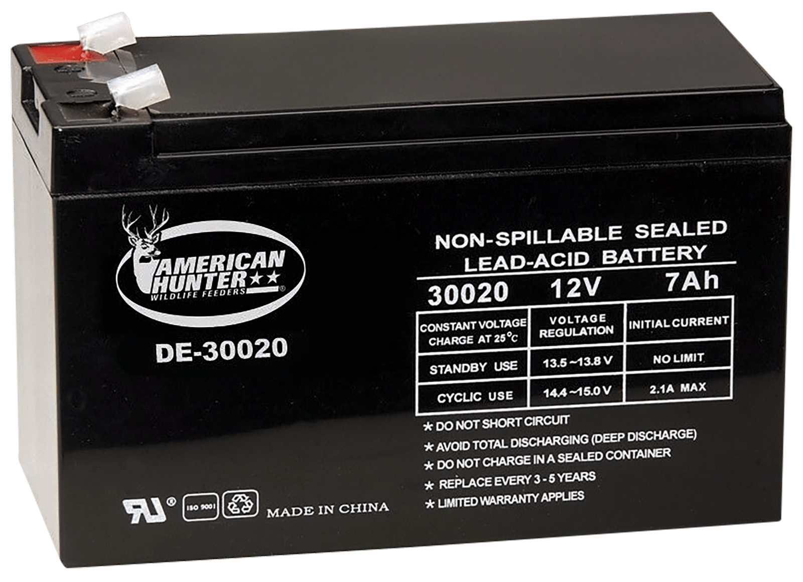 American Hunter DE30020 HR Rechargeable Battery  Black 12 Volt 7 AMP