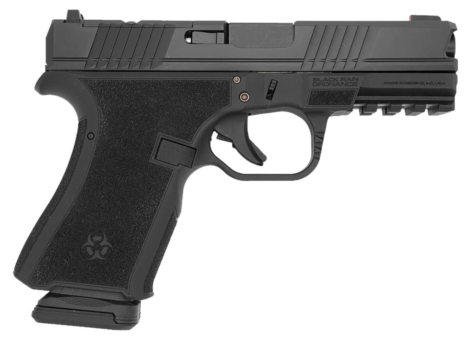 Black Rain Ordnance FL9MMBLK   Compact Frame 9mm 15+1 4" Stainless Steel Slide