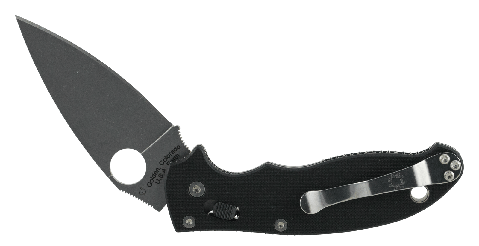 Spyderco C101GP2 Manix 2  3.37" Folding Drop Point Plain CPM S30V SS Blade Black G10 Handle Includes Pocket Clip