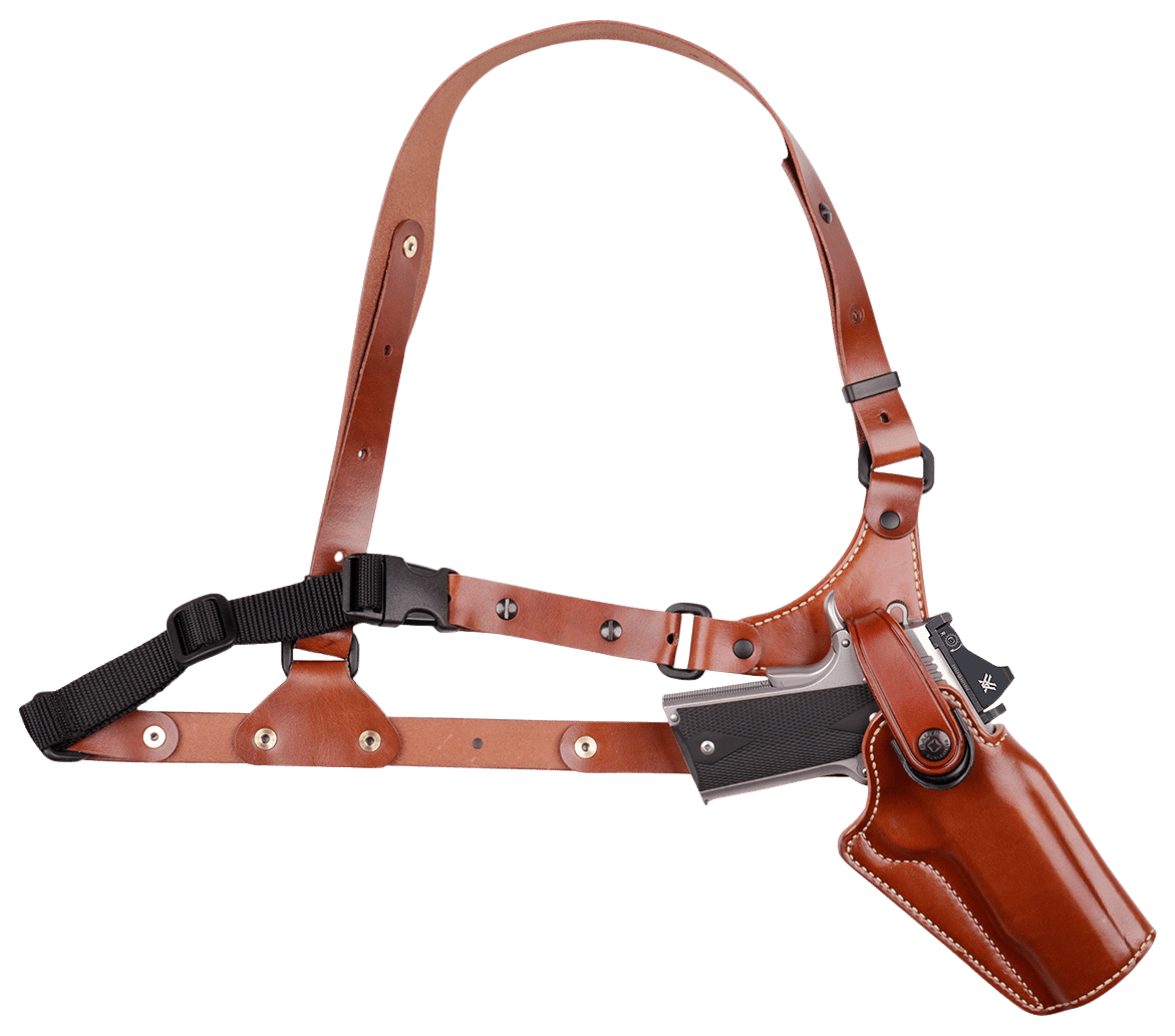 Galco GA880R Great Alaskan Chest Holster Fits Chest Up To 54" Tan Leather Shoulder/Torso Strap Fits Springfield XDM Elite Right Hand