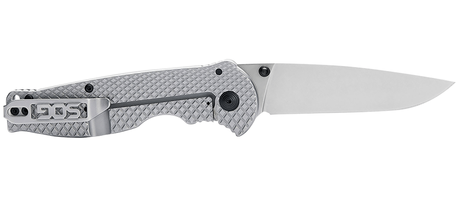 S.O.G SOG14180157 Flash FL 3.40" Folding Drop Point Plain Satin 4116 Stainless Steel Blade/Silver Stainless Steel Handle Includes Pocket Clip