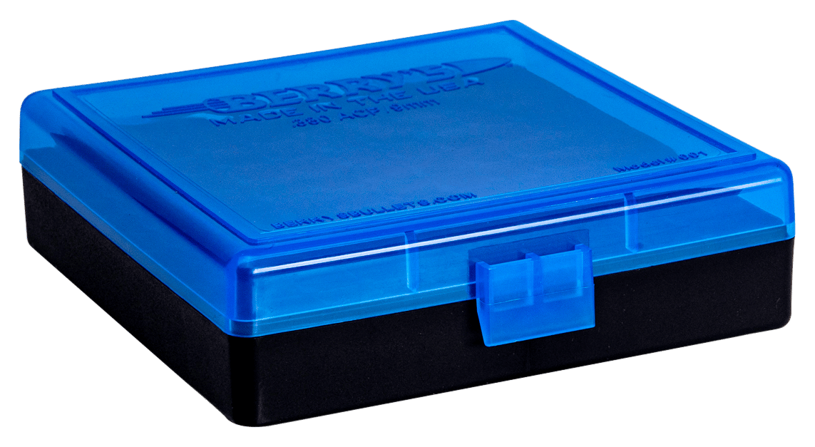 Berry's 69874 Ammo Box  9mm/380ACP Blue/Black Polypropylene 100rd